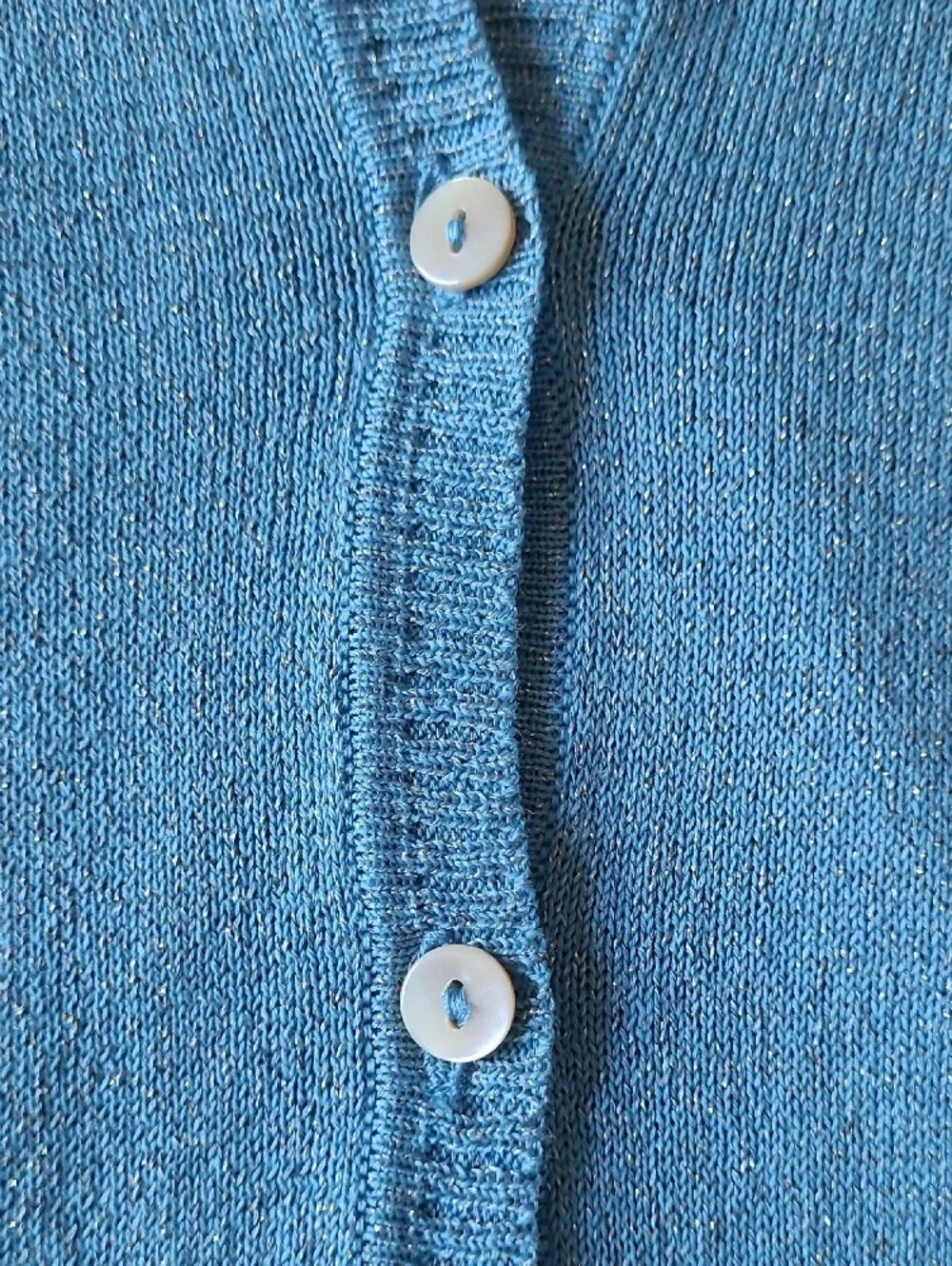 Brooks Brothers Light Blue Sparkle Button Cardigan. Sz  L. Like New Grandma Core